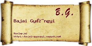 Bajai Gyöngyi névjegykártya
